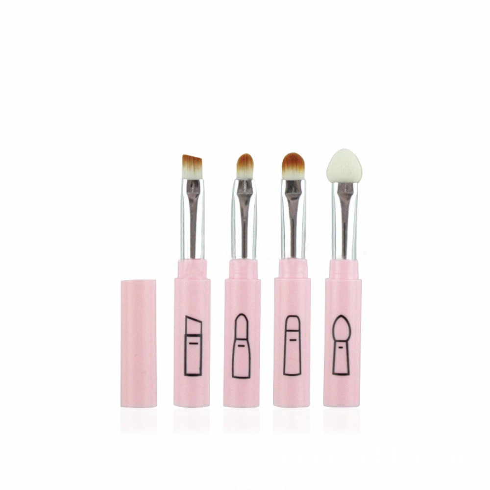

SANIYE 4 in 1 Pink Portable Makeup Brushes Set For Eyeshadow Concealer Lip Eye Make Up Brush Cosmetics Beauty Tools