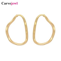 carvejewl big stud earrings irregular round circle simple metal earrings for women girl jewelry unique fashion european earrings