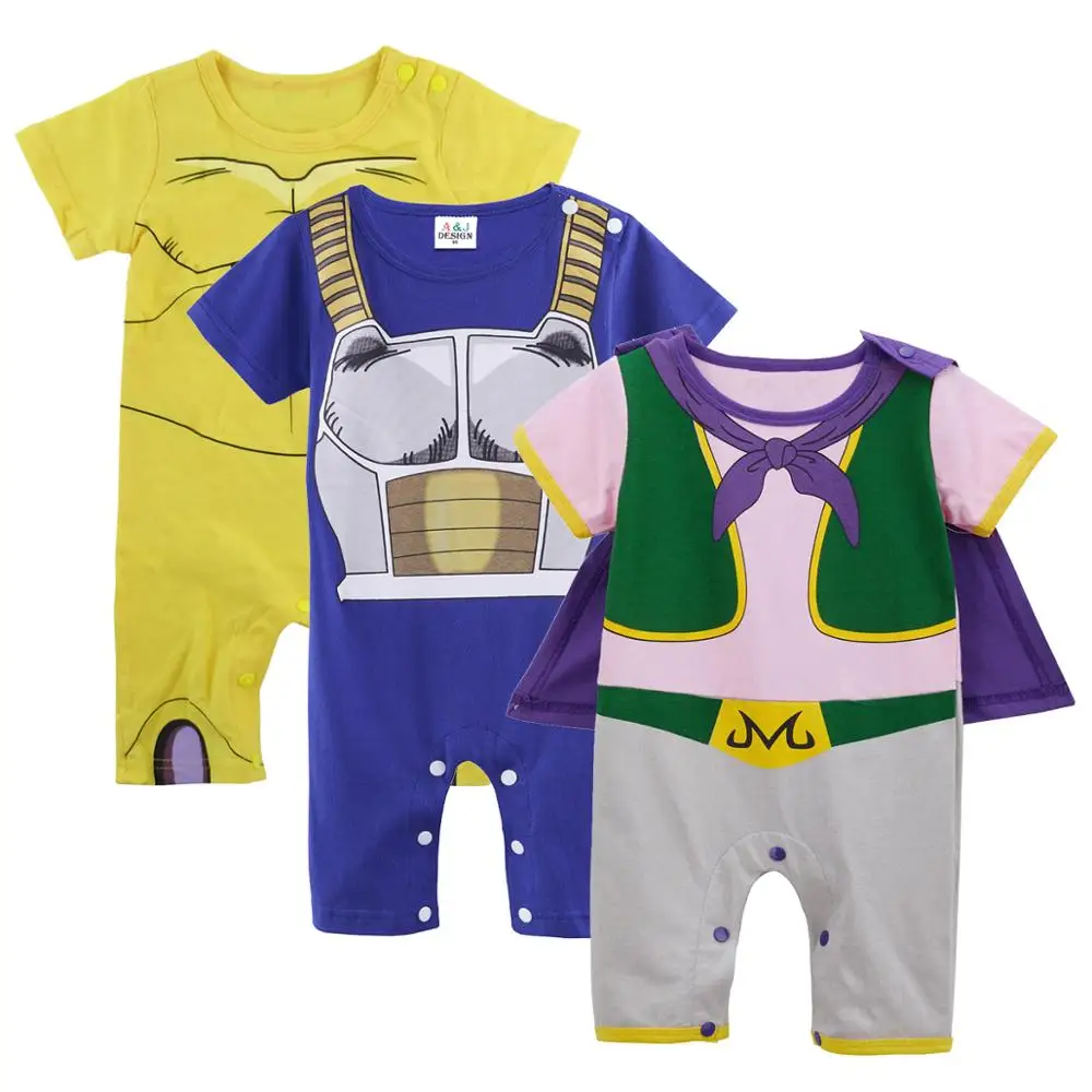 Комбинезон для новорожденных мальчиков; Bebe Goku Dragon Ball Z Vegeta; Спортивный костюм; вечерние летние костюмы с японским аниме для малышей 0-4 лет - Цвет: 3PCS-3