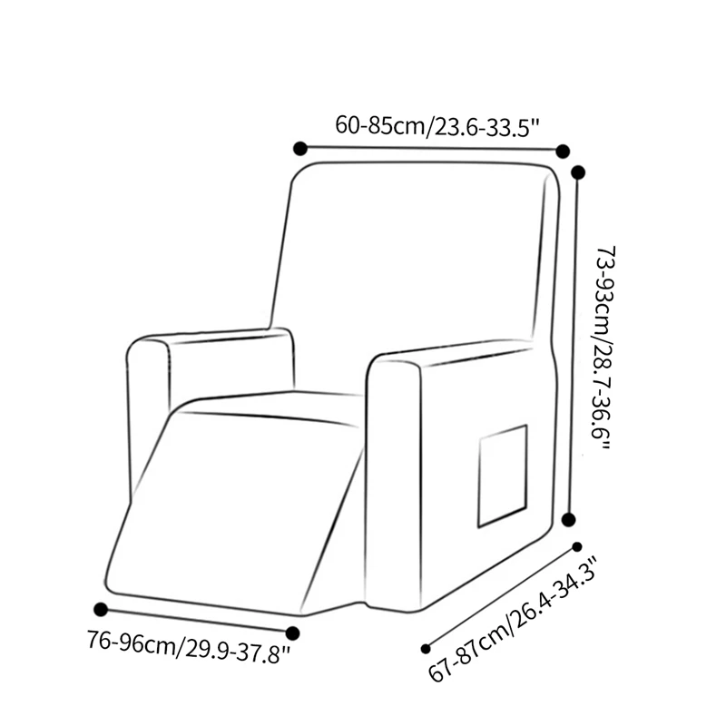 

Home Recliner Sofa Cover Elastic Single Sofa Slipcover Solid Color Recliner Chair Protector All-inclusive Relax Armchair Cover