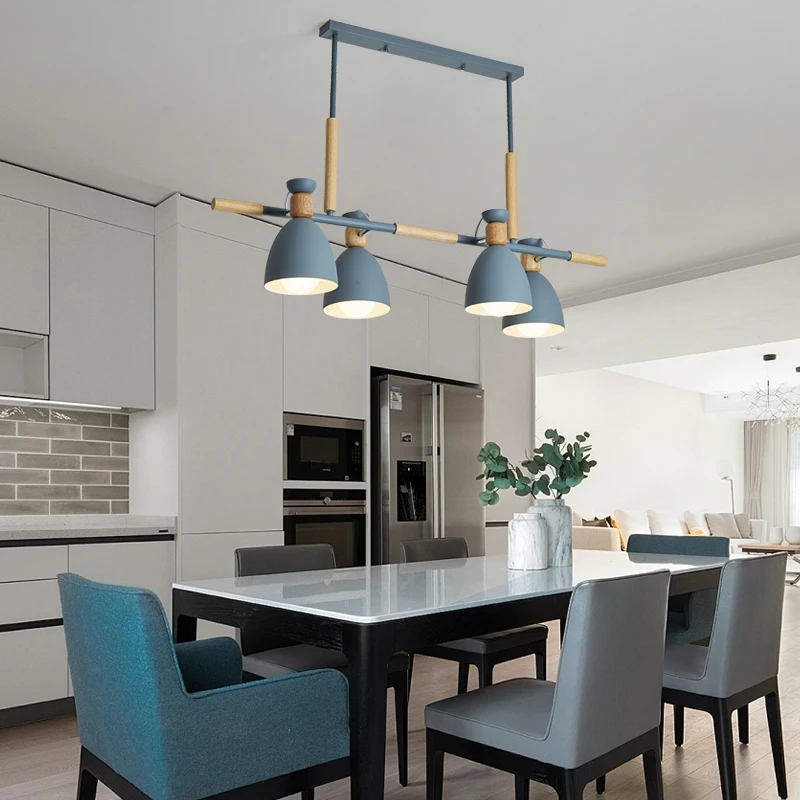 Nordic Art Long LED Pendant Lights Wooden Wrought Iron Modern Lamp For Living Room Bedroom Kitchen Dining Hanging Decoration | Лампы и