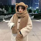 Женский комплект из шапки, шарфа и перчаток, на флисе