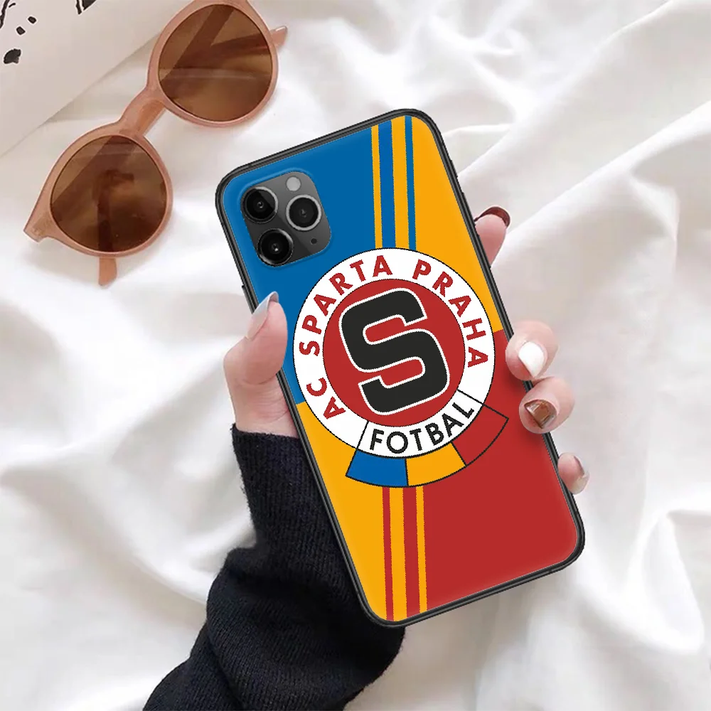 

SPARTA PRAHA football Phone Case For Iphone 4 4s 5 5S SE 5C 6 6S 7 8 Plus X XS XR 11 12 Mini Pro Max 2020 black Etui Painting
