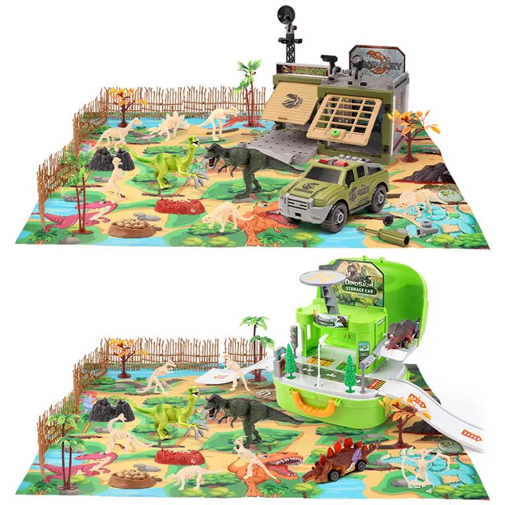 

Игрушки-динозавры, игровой набор с игровым ковриком, фигурки динозавров джунглей, трек, обучение для детей, малышей