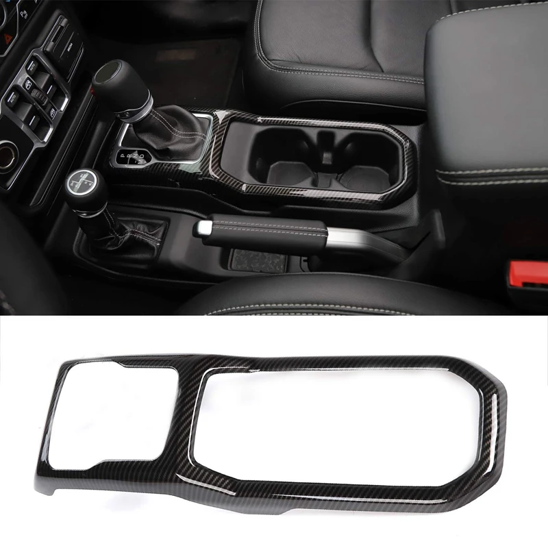 

Gear Shift Panel Cover Frame Interior Trim for 2018-2019 Jeep Wrangler JL Car Accessories(Carbon Fiber)