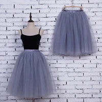 5 layers 65cm fashion tulle skirt pleated tutu skirts womens lolita petticoat bridesmaids midi skirt jupe saias faldas