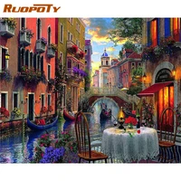 ruopoty frame diy oil painting by numbers water city venice landscape paint by numbers for adults coloring by numbers for home