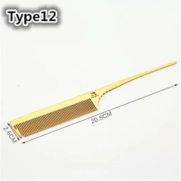 Type12 Для детей 1-9 шт./компл. золото Цвет профессиональный салон набор парикмахерская резка расчески для волос набор кистей с чехлом - Цвет: Type12