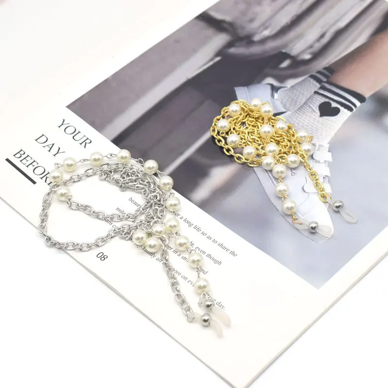 

2020 Fashion Women Handmade Pearl Beads glasses Chain holder Gold Color eyeglasses chain accessories
