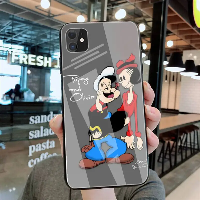 

Silicona, Dibujos Animados, Popeye, Sailor Tempered Glass For Iphone6plus 6S 7 7plus 8 X XS XSmax XR 11 12 Pro Max 12mini