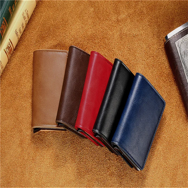 Кредитный держатель для карт мужчин и женщин металлический RFID алюминиевый ящик