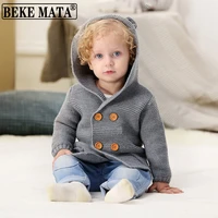 baby boy clothes 2021 autumn winter hooded baby girl sweaters knitted thicken cotton infant toddler cardigan baby coat clothing