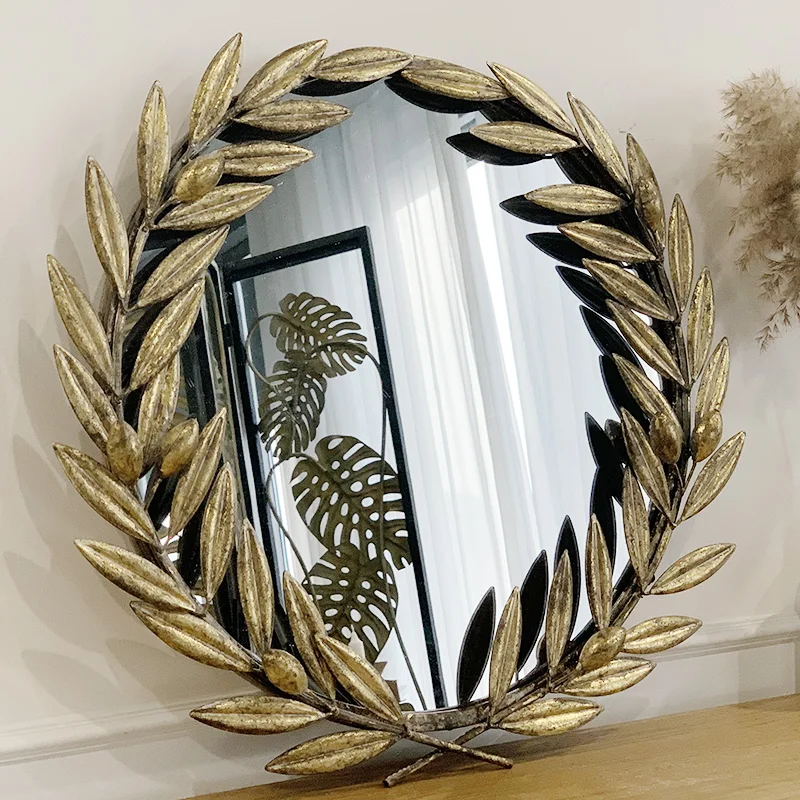 Металлическая веревка в виде оливковой ветви настенное декоративное зеркало для
