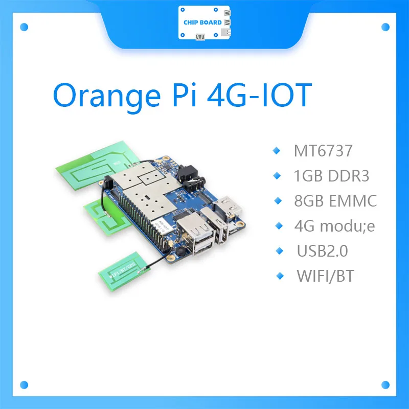 Оранжевый Pi 4G-IOT 1G Cortex-A53 8 Гб памяти на носителе EMMC Поддержка 4G SIM карты Bluetooth Android6.0