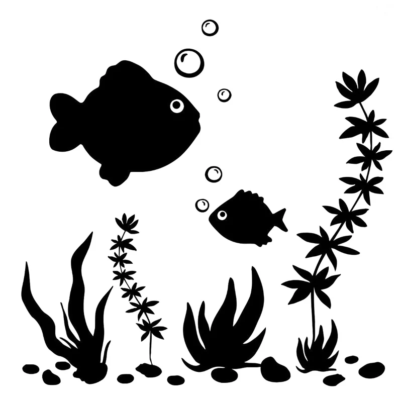 Модные виниловые наклейки на стену в виде рыбок и аквариума для туалета домашний