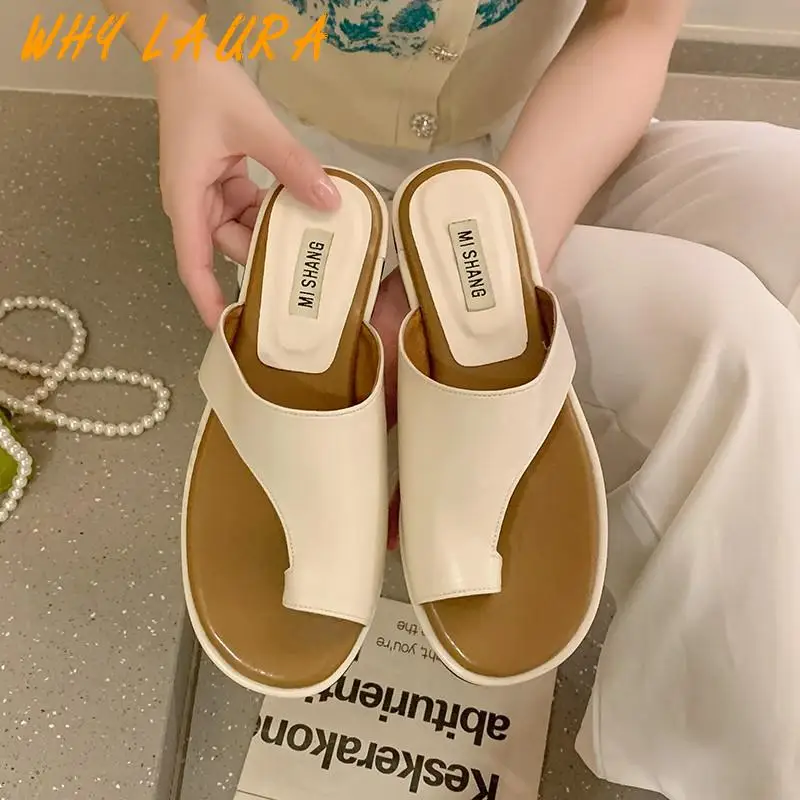 

Women's Slipper Summer 2021 New Shoes Women's Fashion Casual Flip-toe Platform with Low Heel Sandal Summer