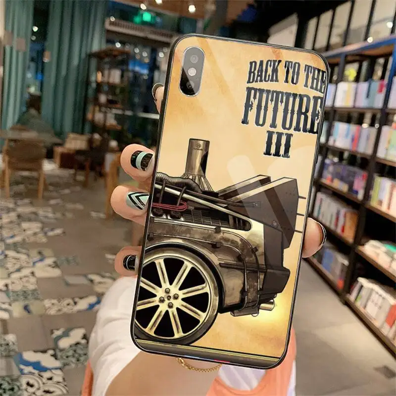 

Back to the Future DeLorean Time Machine Phone Case Tempered glass For iphone 5C 6 6S 7 8 plus X XS XR 11 PRO MAX