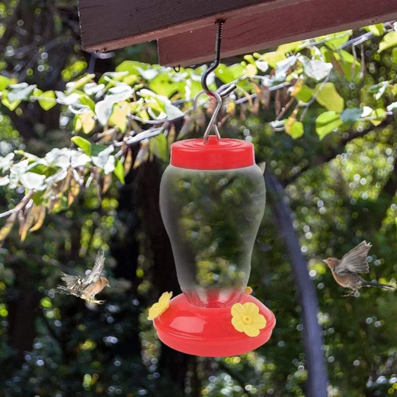 

Hummingbird Feeder With Hook Plastic Transparent Bird Feeder Pet Water Feeder Suspended Type Bird Feeder Supplies
