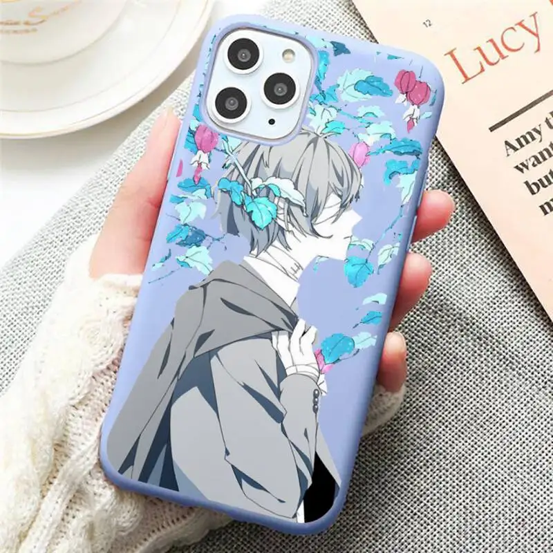 

Anime Bungou Stray Dogs Dazai Osamu Phone Case Candy Color for iPhone 6 7 8 11 12 s mini pro X XS XR MAX Plus