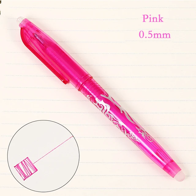 Erasable Pink Стираемая шариковая ручка 0,5 мм цвета чернил волшебная ручка для Shool канцелярские принадлежности запасные канцелярские принадлежности для экзамена милые ручки для студентов - Цвет: Erasable Pink