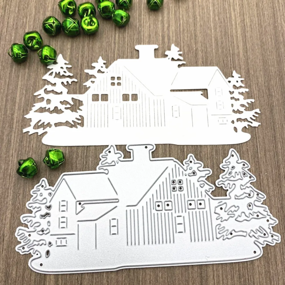 2020 Новое поступление рождественская елка дом здание металлические Вырубные