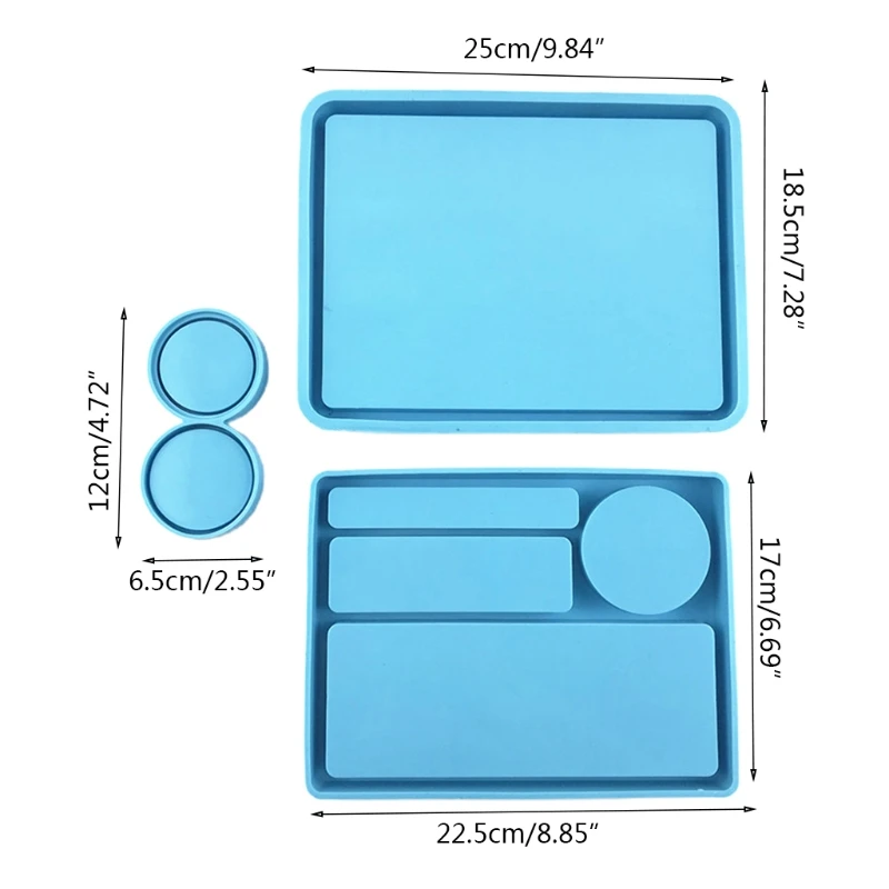 

13MC Serving Board Fruit Snack Tray Epoxy Resin Mold Makeup Storage Box Silicone Mould DIY Crafts Jewelry Organizer Casting