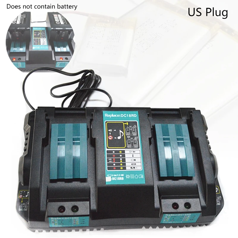 

Double Battery Charger For Makita 14.4V 18V BL1830 Bl1430 DC18RC DC18RA EU Plug