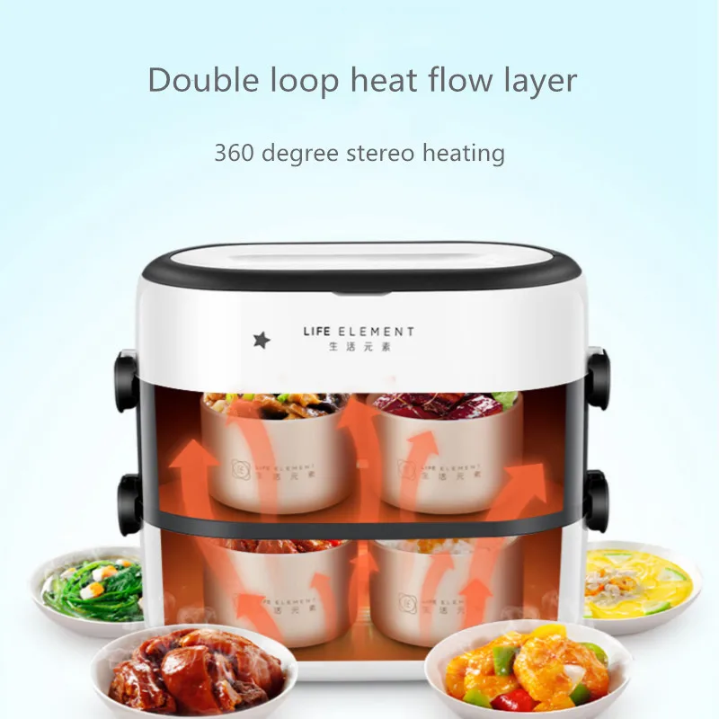 Смарт Электрический Коробки для обедов маленький рис Плита двойной Слои