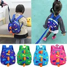 Рюкзак с ремнем безопасности для малышей, с изображением милого динозавра, сумка для защиты от потери, удобная школьная сумка для малышей