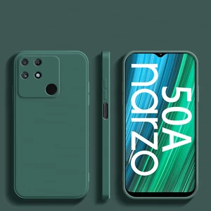 for realme narzo 50a case realme narzo 50a 50i 30a 30 pro cover shockproof liquid silicone tpu phone back case realme narzo 50a free global shipping