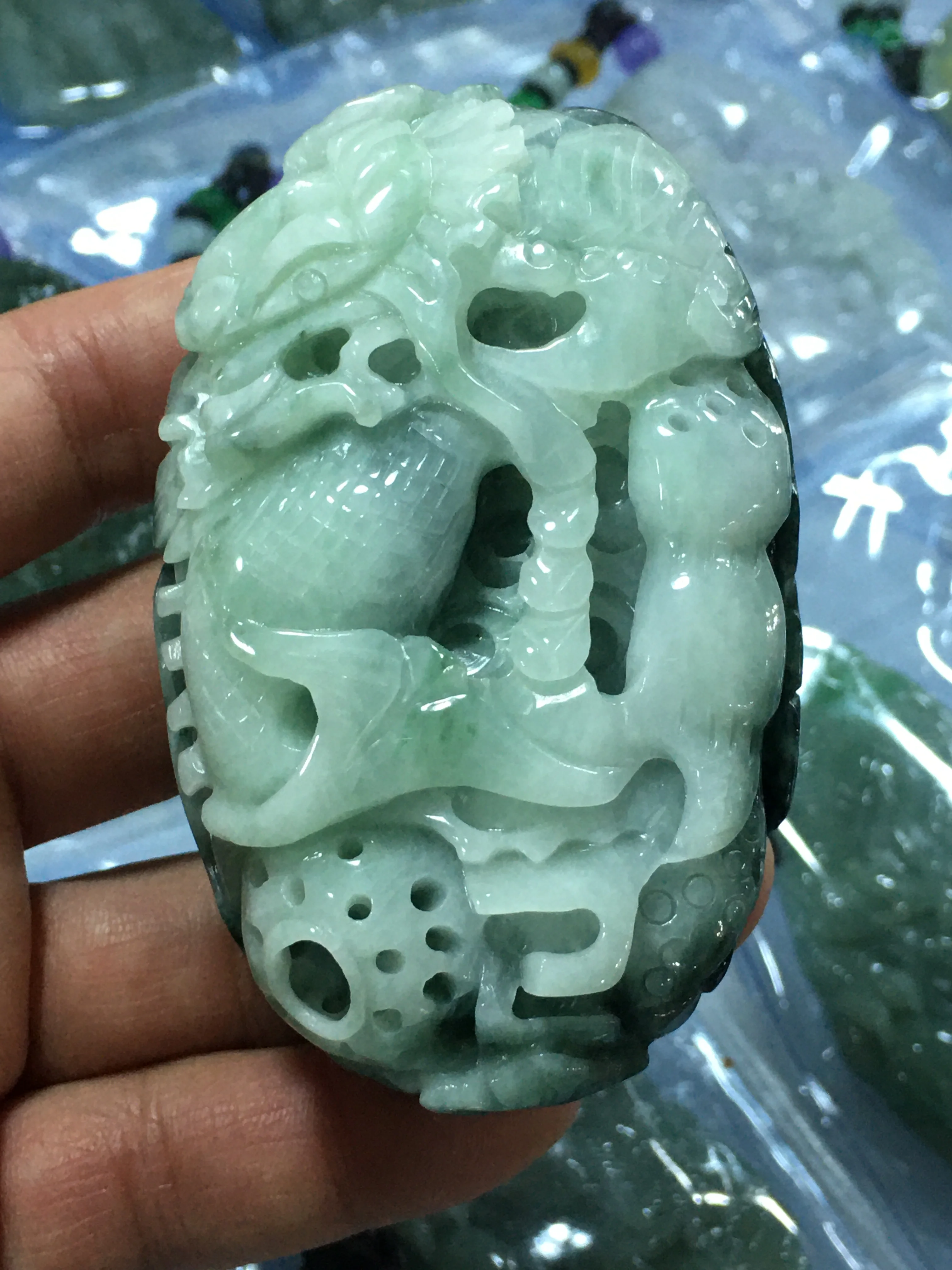 

Natural 7A Myanmar jade Handcarved dragon green jade pendant jade necklace pendants jewelry jadeite jade necklaces