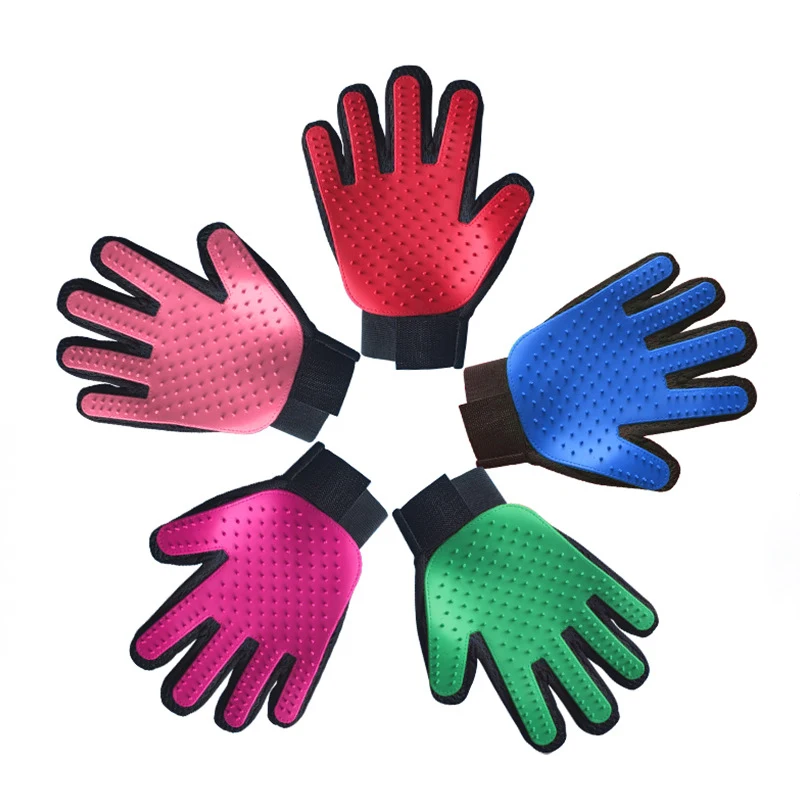 

Dog Pet Grooming Glove Silicone Cats Brush Comb Deshedding Hair Gloves Dogs Bath Cleaning Supplies Animal Combs