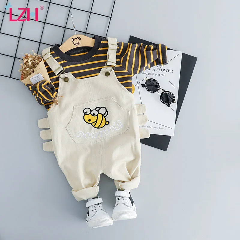 Комбинезон для мальчиков и девочек LZH осенний комплект из 2 предметов в полоску с