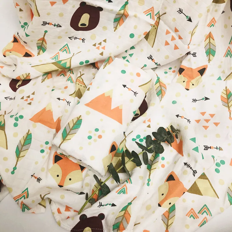 47 дюймовое детское одеяло из муслина с лисой лучше чем хлопка/бамбука Aden Anais