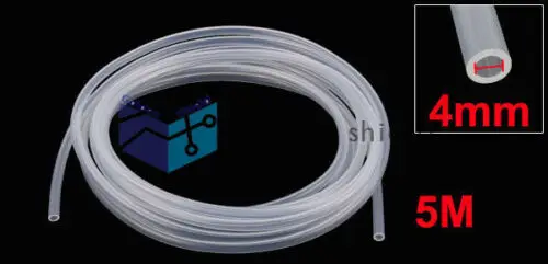 

5M Length 4mm x 6mm Transparent Silicone Rubber Tubing Hose Pipe