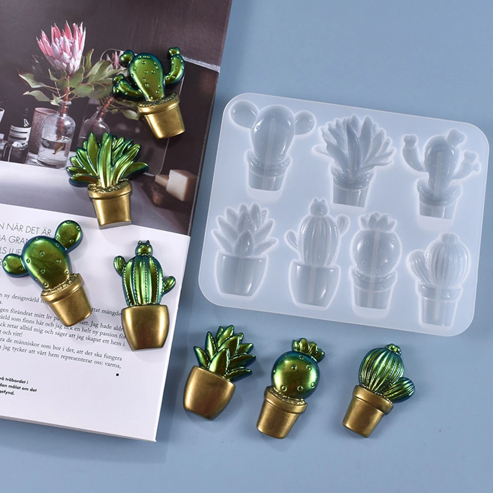 

1Pcs Cute Cactus Silicone Mold Crystal Epoxy Resin Mold UV Epoxy Casting Resin Mold Handmade Jewelry AccessoriesMaking