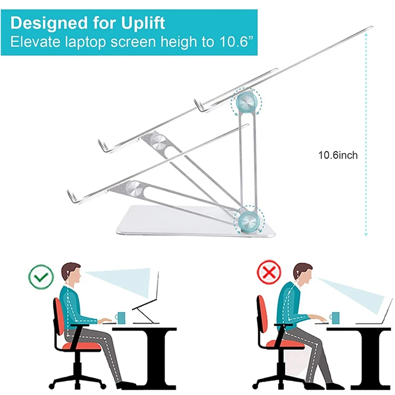 

Adjustable Laptop Stand Folding Portable for Notebook Computer Bracket Lifting Cooling Holder Non-Slip