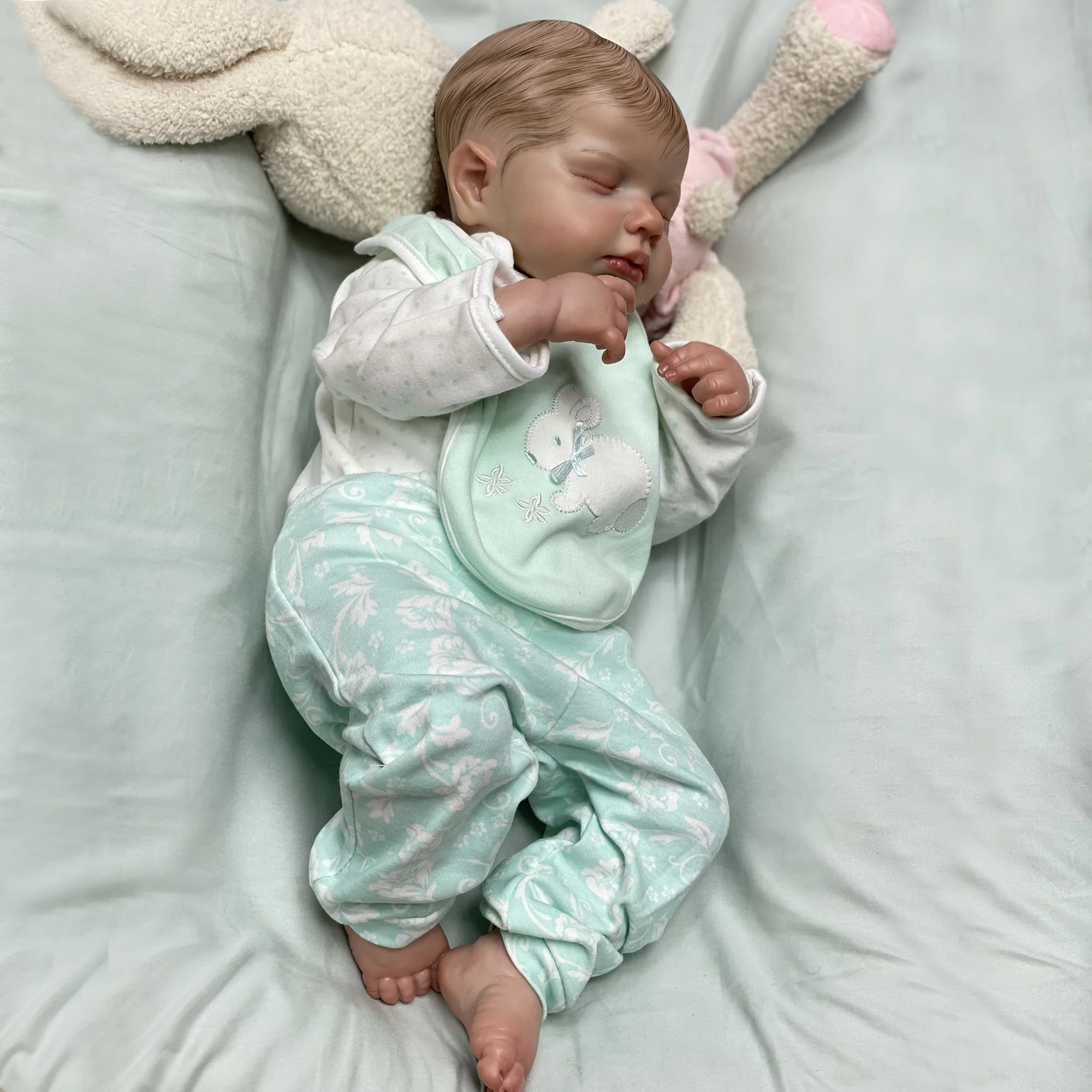 19" Reborn Dolls Realistic Lifelike Hand-painted Newborn Bebe Babies-L Bebê Recém-Nascido images - 6