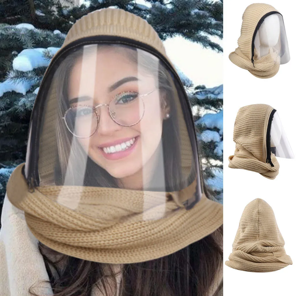 

Full Face Mask Outdoor Sports Headwear Scarves Transparent Hooded Sdult Hat Winter Scarf Warm Full Face Scarf Cycling Scarves
