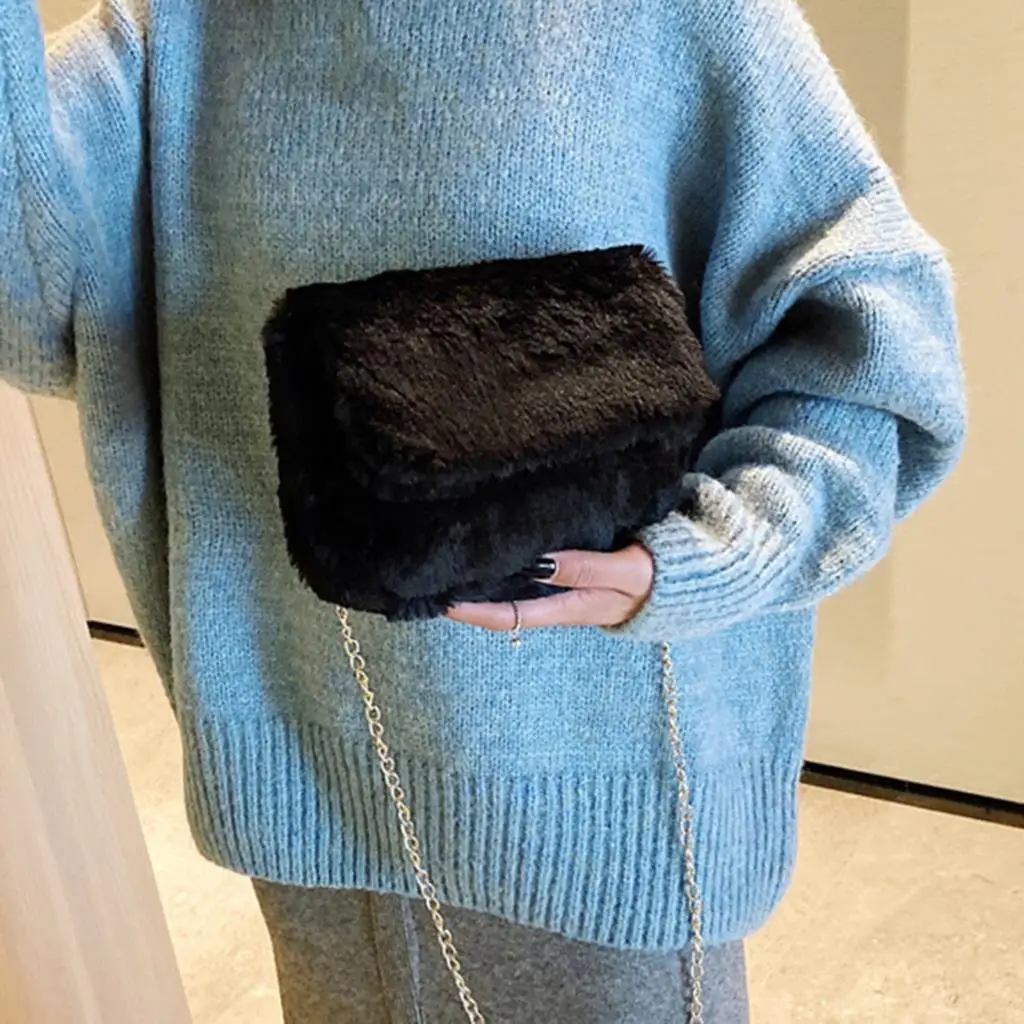 

Faux Fur Crossbody Bags For Women Autumn Winter Plush Purses And Handbags Female Phone Shoulder Bag Femme