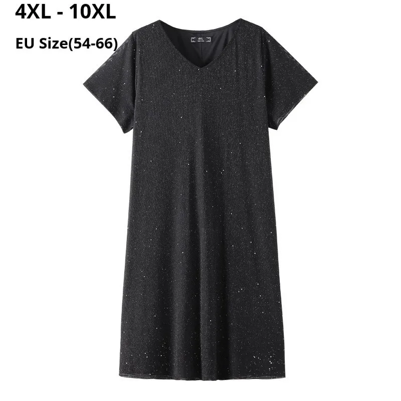 Женские летние платья размера плюс 10XL 8XL 6XL 4XL Российские размеры 66 62 58 54 с коротким