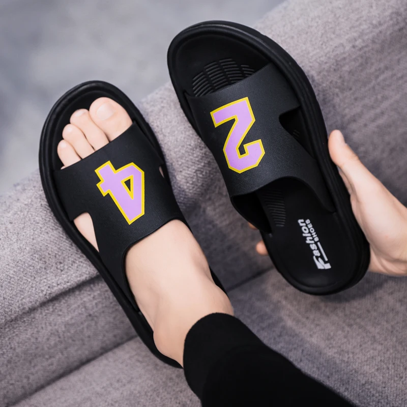 

New 2021 Bathroom Slippers Men's Non-slip Men Shoes Breathable Beach Home Sandy Flip Flops For Fashion Outdoor Summer
