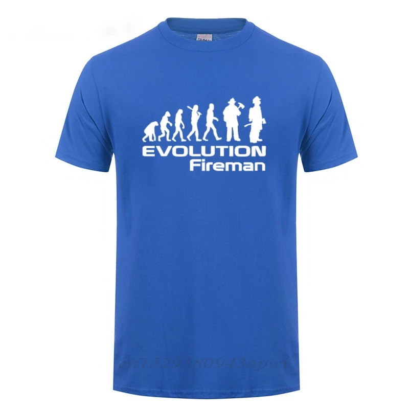 

Evolution Of A Fireman Firefighter T-Shirt Funny Birthday Present For Men Dad Father Husband Boyfriend Round Neck Cotton T Shirt