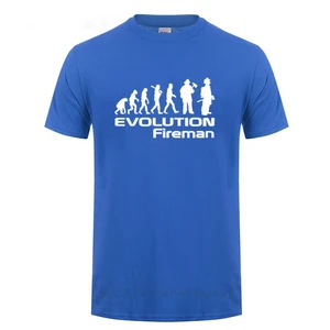 Evolution Of A Fireman Firefighter T-Shirt Funny Birthday Present For Men Dad Father Husband Boyfriend Round Neck Cotton T Shirt