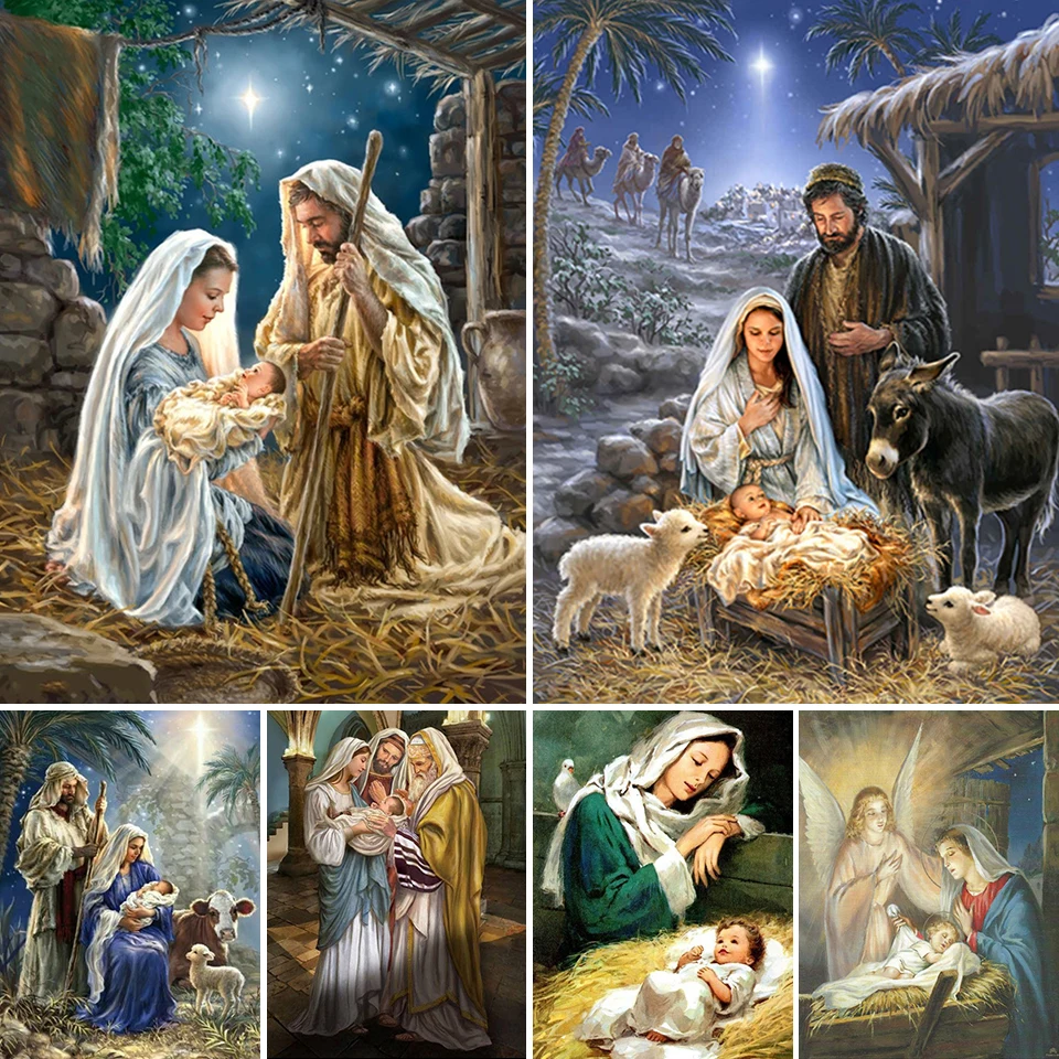 5D DIY Алмазная живопись Религия Крестик Комплект Полный сверловки Квадрат Вышивка Мозаика Религиозные иконы Хобби Ремесла Новое поступление.