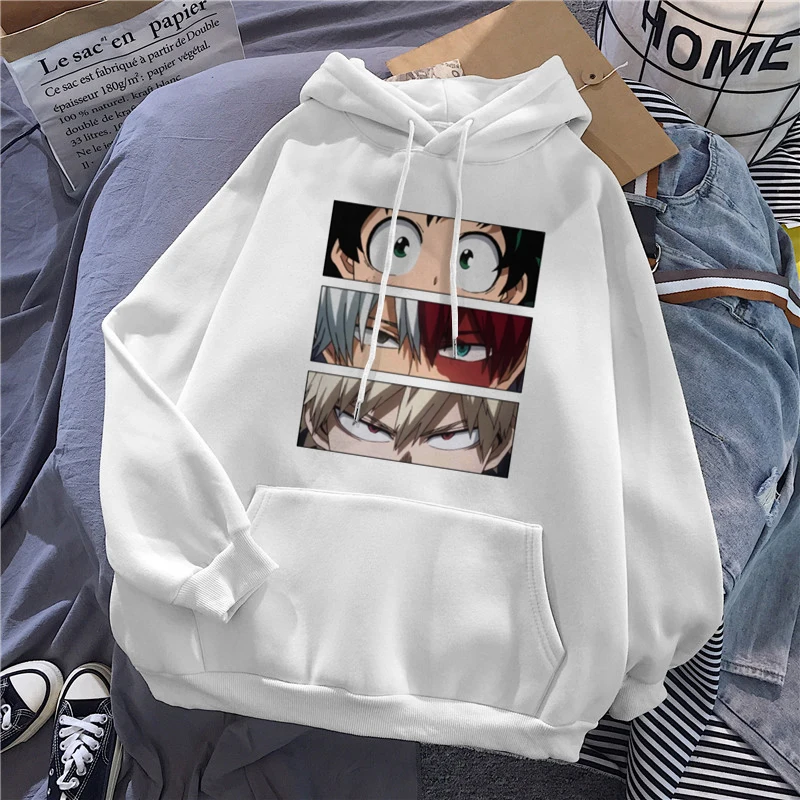 

Женские толстовки с японским аниме «Моя геройская Академия», Свободный пуловер с длинным рукавом в стиле оверсайз, уличная одежда в стиле Х...