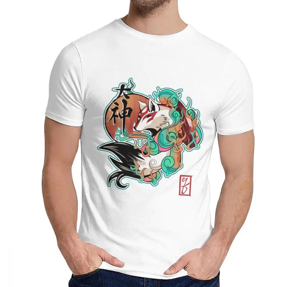Футболка для мальчиков Okami Adventure Offical Trailer хлопок Geek Классический круглый вырез Harajuku уличная футболка рубашка - Цвет: Белый
