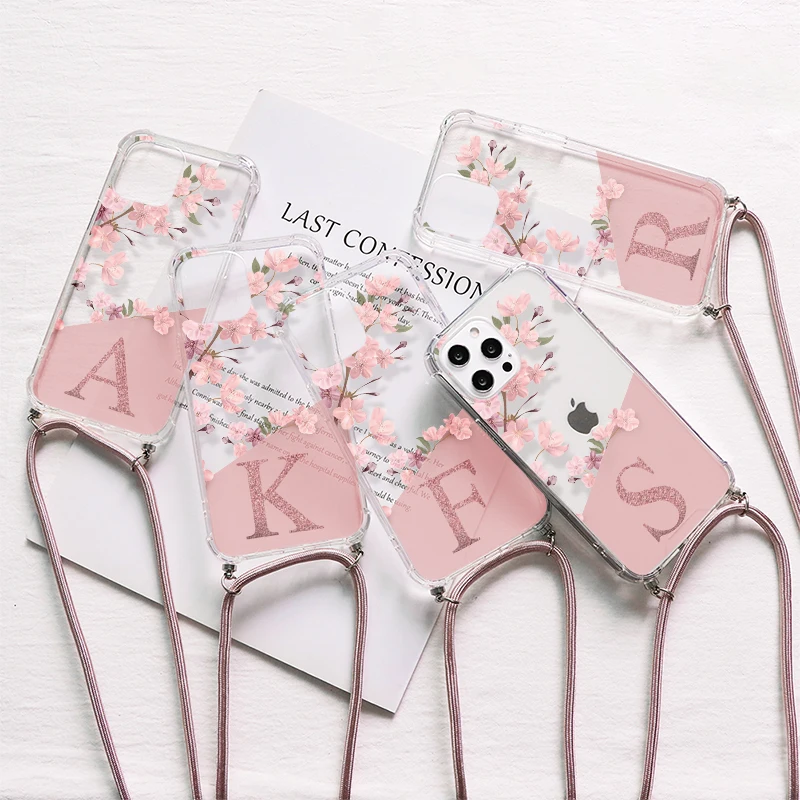 Custom Name Crossbody Sakura Case For Samsung Galaxy A51 A52S A70 A71 A50 A30S A50s A10 A12 A20e A30 A31 A32 A40 A41 A7 2018 Bag