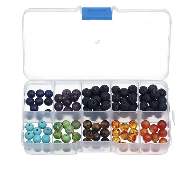 

8mm box Natural Stone beads Colored Ball Crown Chakra s For DIY Making Men Charm Howlite And Volcanic Rock Lava