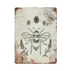 Винтажная металлическая жестяная вывеска в стиле ретро, Настенный декор, искусство, пчела, насекомое, узор дикой природы, домашний декор, плакат, мужская пещера 8x12 дюймов